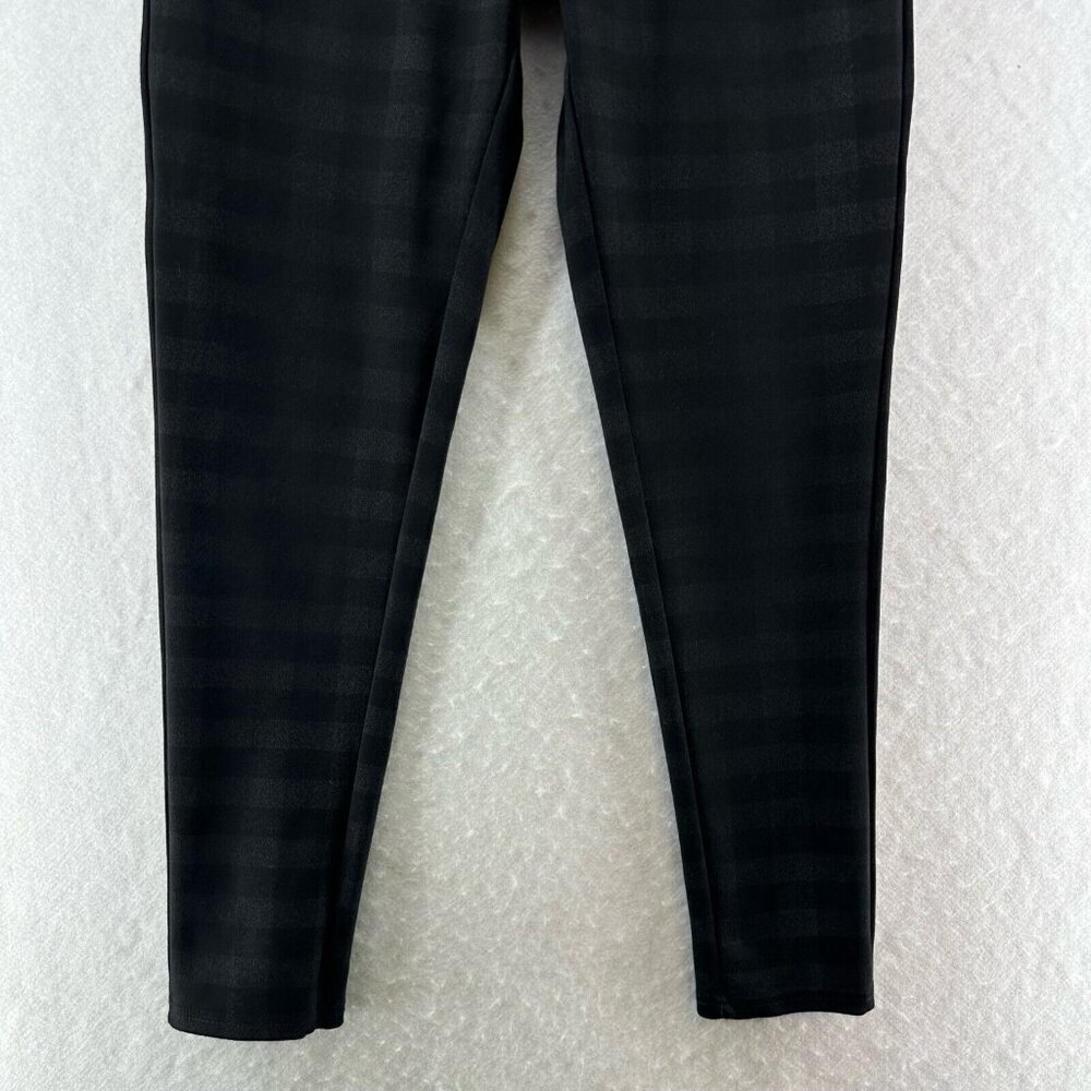 Vizio Collection Pants Womens Size M Ponte Gingham Skinny Pull On Ankle Black - Picture 4 of 11
